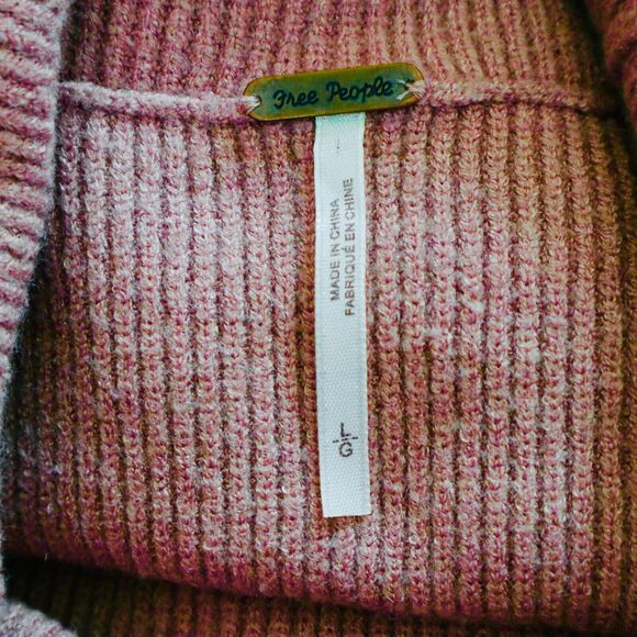 Free People Size L Softly Structured Tunic Sweater Dusty Pink Mauve - Picture 8 of 10